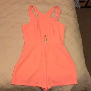 Salmon colored tank top romper